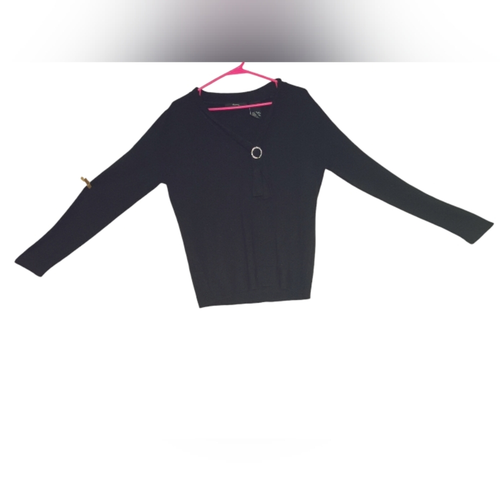 Women's Raisley black sweater with rhinestone tie XL 42" chest
